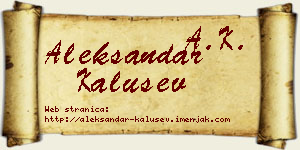 Aleksandar Kalušev vizit kartica
